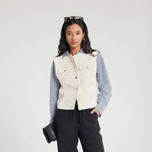 A New Day - Women's Textured Vest with Pocket - A New Day Crea Cream
